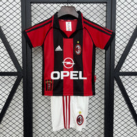 T-shirt e Pantaloncini per Bambino AC MILAN Home Retro 98/99