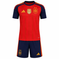 T-shirt e Pantaloncini per Bambino Spagna Home 26/27 Con due stelle e la patch di campione del mondo