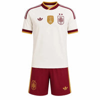 T-shirt e Pantaloncini per Bambino Spagna Away 26/27 Con due stelle e la patch di campione del mondo